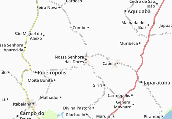 Kaart Plattegrond Nossa Senhora das Dores