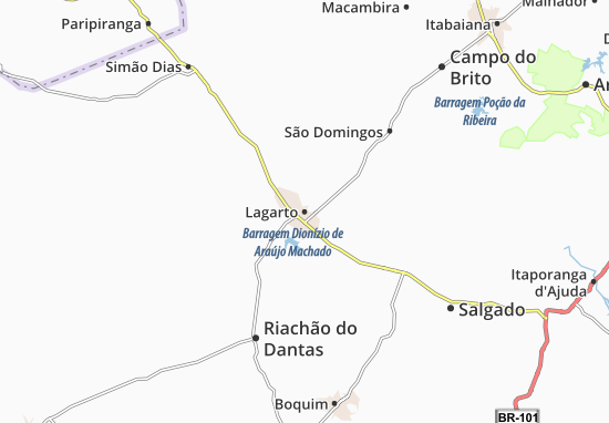 Karte Stadtplan Lagarto