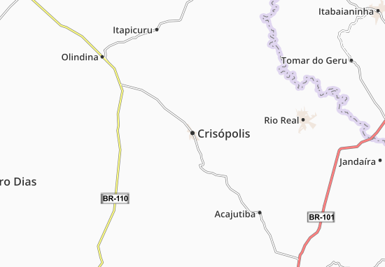 Karte Stadtplan Crisópolis