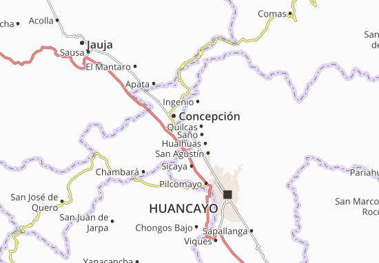 Karte Stadtplan San Jerónimo de Tunán