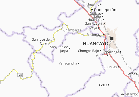 Karte Stadtplan San Juan de Jarpa