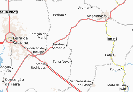 Karte Stadtplan Teodoro Sampaio