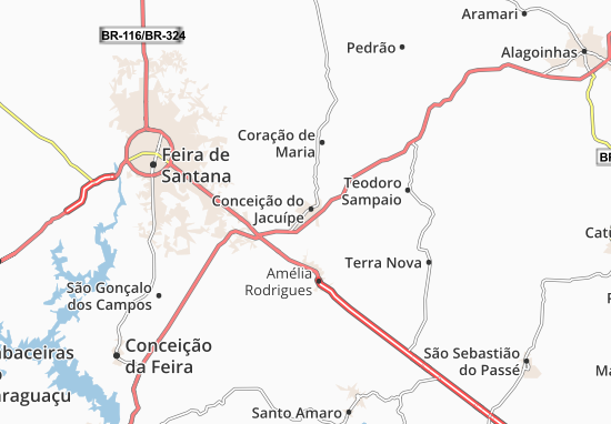 Karte Stadtplan Conceição do Jacuípe