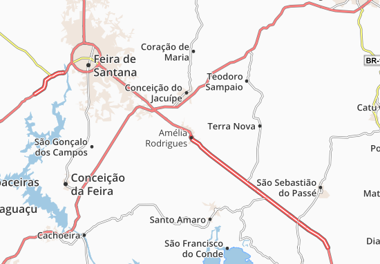 Kaart Plattegrond Amélia Rodrigues