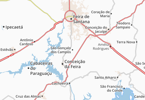 Karte Stadtplan São Gonçalo dos Campos