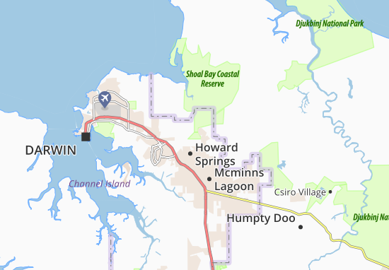 Mapa Howard Springs