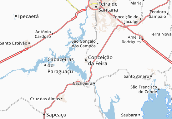 Karte Stadtplan Conceição da Feira