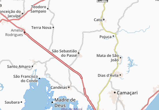 Karte Stadtplan São Sebastião do Passé