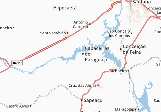 Cabaceiras do Paraguaçu Map