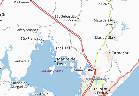 Karte Stadtplan Candeias