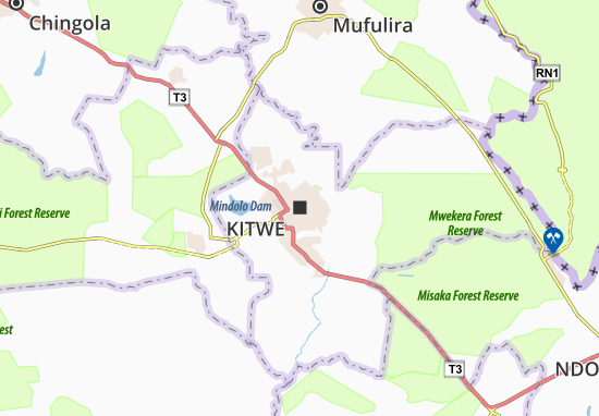 Kaart Plattegrond Kitwe