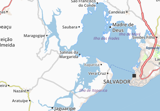 Karte Stadtplan Salinas da Margarida