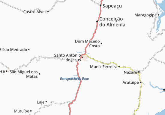 Karte Stadtplan Santo Antônio de Jesus