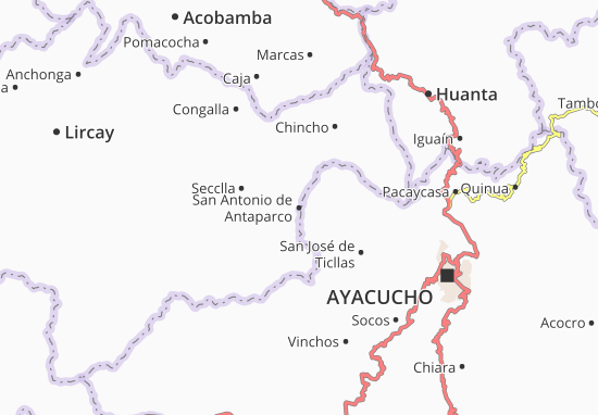 Kaart Plattegrond San Antonio de Antaparco