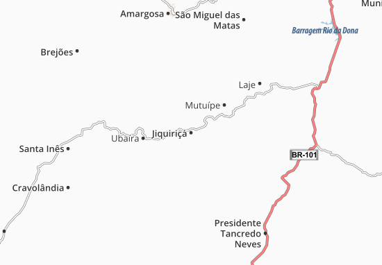 Karte Stadtplan Jiquiriçá