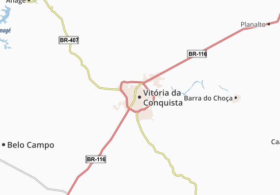 Karte Stadtplan Vitória da Conquista