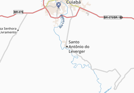 Karte Stadtplan Santo Antônio do Leverger