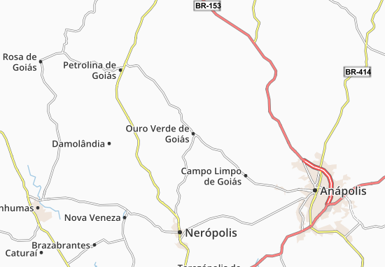 Karte Stadtplan Ouro Verde de Goiás