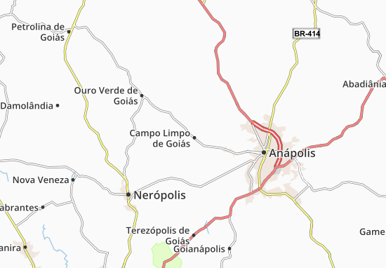 Karte Stadtplan Campo Limpo de Goiás