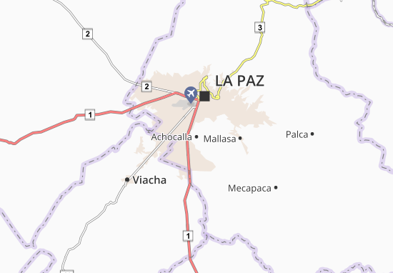 Karte Stadtplan Achocalla
