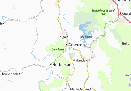 Karte Stadtplan Atherton