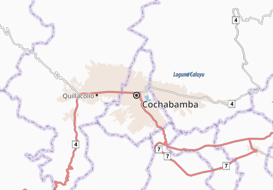Kaart Plattegrond Cochabamba