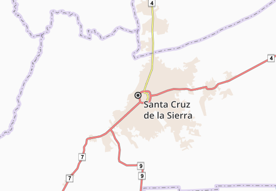 Kaart Plattegrond Santa Cruz de la Sierra
