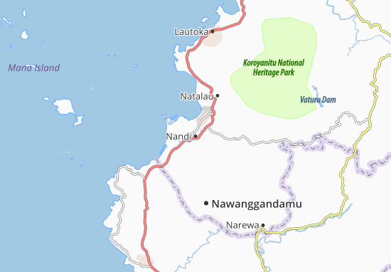 Karte Stadtplan Nandi