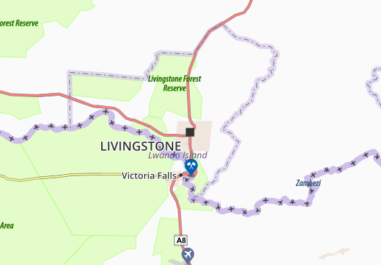 Kaart Plattegrond Livingstone