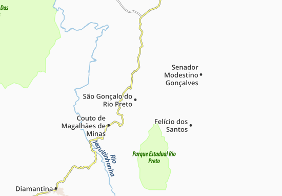 São Gonçalo do Rio Preto Map