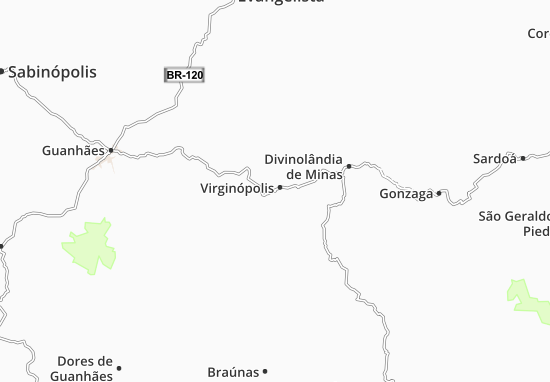 Karte Stadtplan Virginópolis