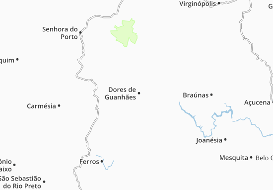 Karte Stadtplan Dores de Guanhães