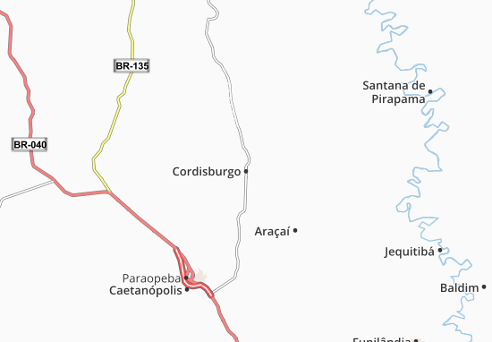Karte Stadtplan Cordisburgo