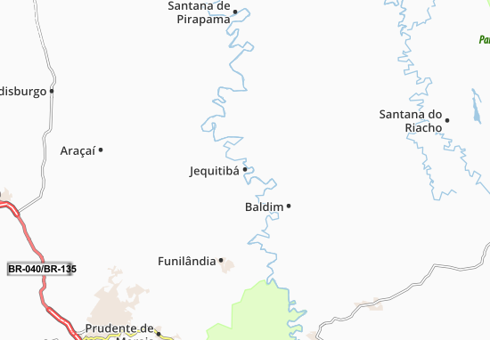 Karte Stadtplan Jequitibá