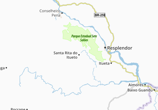 Kaart Plattegrond Santa Rita do Itueto