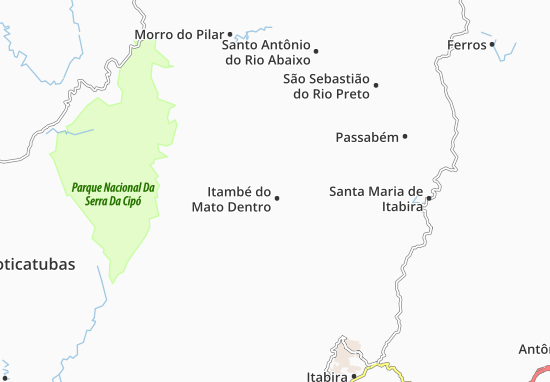 Karte Stadtplan Itambé do Mato Dentro