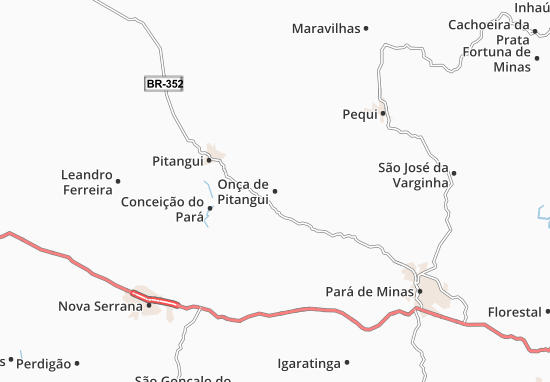 Kaart Plattegrond Onça de Pitangui