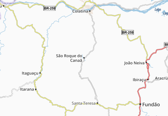 Karte Stadtplan São Roque do Canaã
