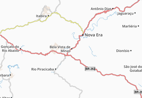 Karte Stadtplan Bela Vista de Minas