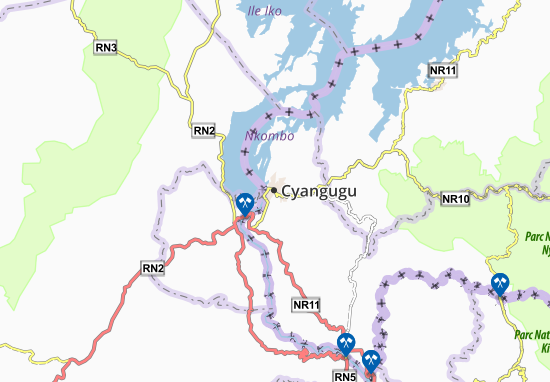 Karte Stadtplan Cyangugu