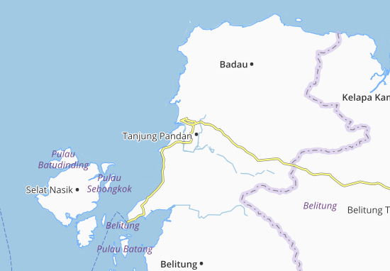 Karte Stadtplan Tanjung Pandan