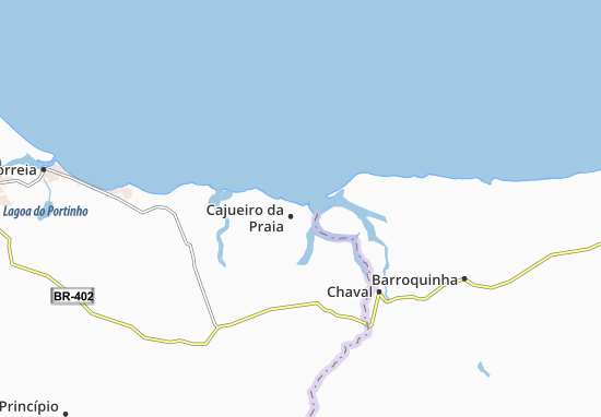 Kaart Plattegrond Cajueiro da Praia