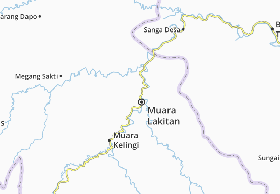 Karte Stadtplan Muara Lakitan