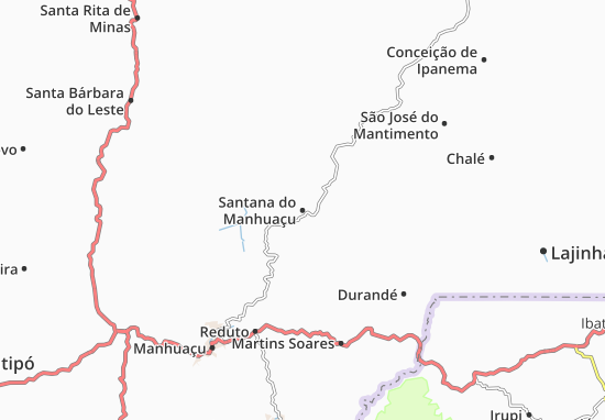 Karte Stadtplan Santana do Manhuaçu