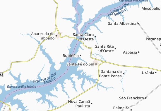 Rubinéia Map