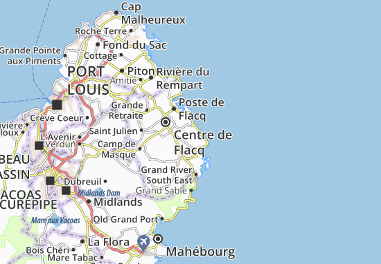Karte Stadtplan Quatre Cocos