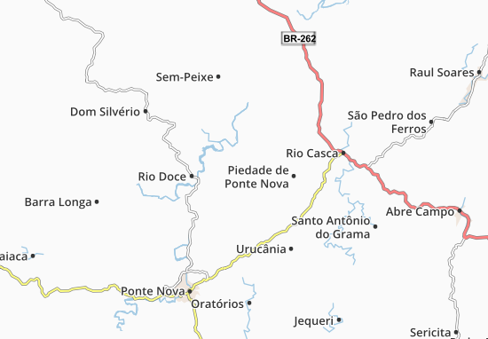 Karte Stadtplan Santa Cruz do Escalvado