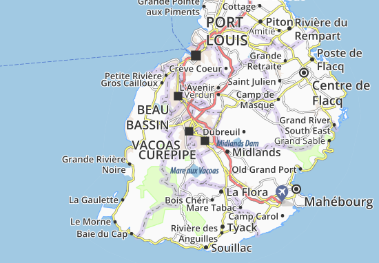 Karte Stadtplan Vacoas