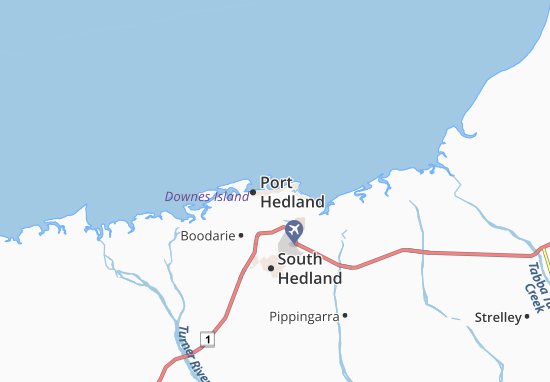 Karte Stadtplan Port Hedland
