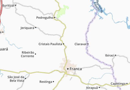 Cristais Paulista Map
